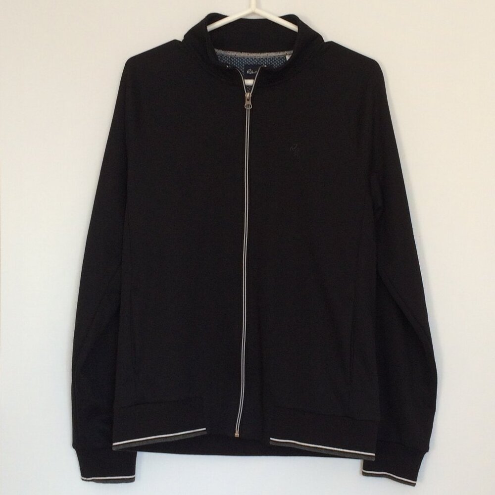 Robert Graham Mens Bomber Jacket Medium Black Long Sleeve Full Zip